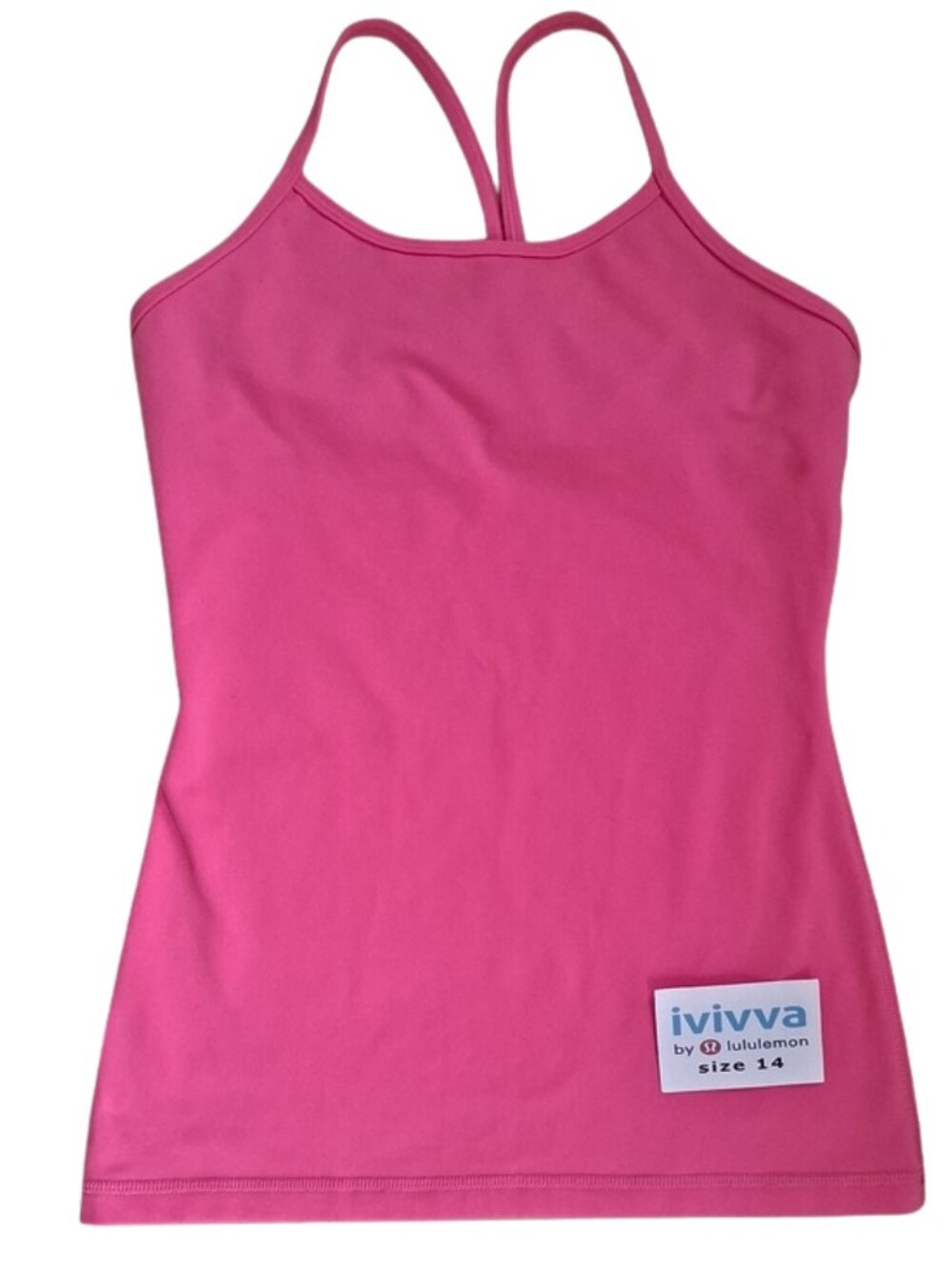 Ivivva Girl by Lululemon 🍋Tumblin' Tank neon pink with bra liner size 14